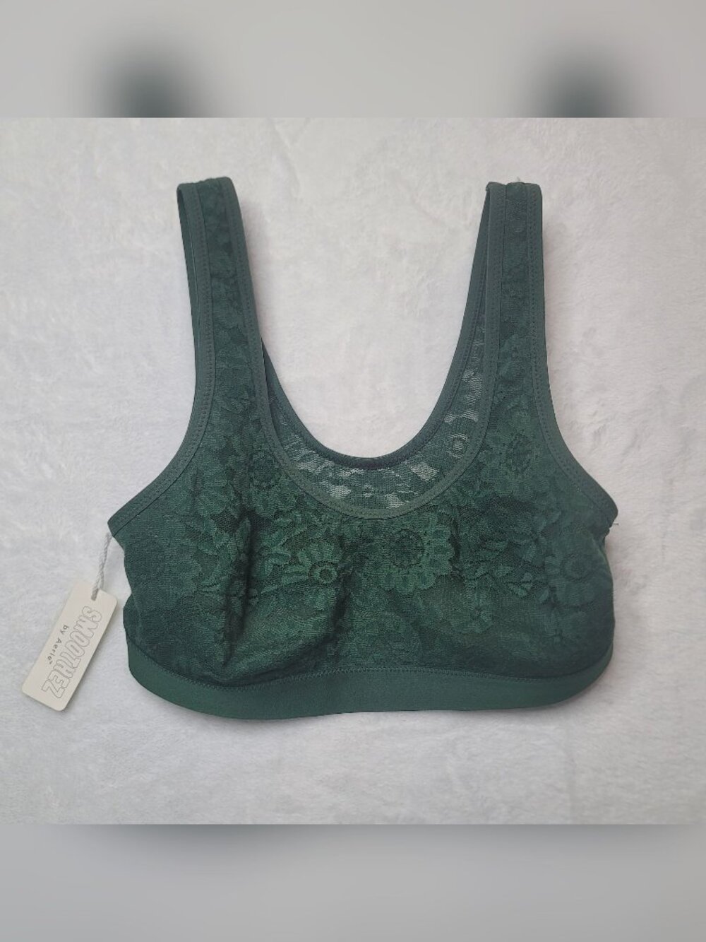 NWT Aerie SMOOTHEZ Lace Scoop Bralette XS Sycamore Green Floral 30C 32A 32B 34AA